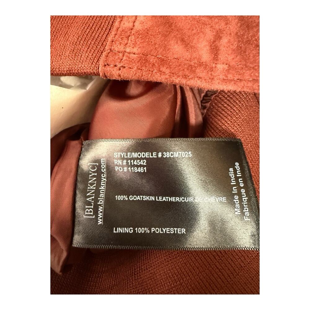 Men’s leather Bomber Jacket 100% Goatskin Leather Size $378 - Picture 6 of 7